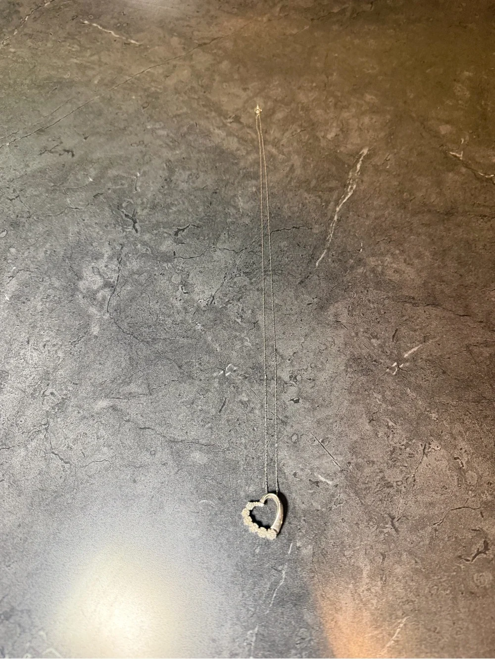 Greenberg's silver Diamond Heart pendant Necklace